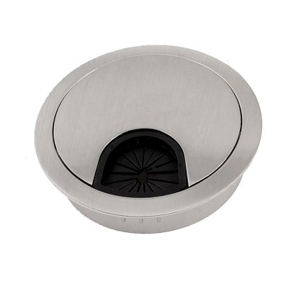 Iron Material Silver Color Desk Table Grommet Hole Cover Set