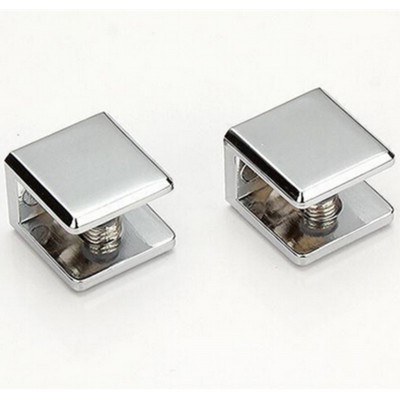 square shape zinc alloy glass shiny shelf clamp bracket